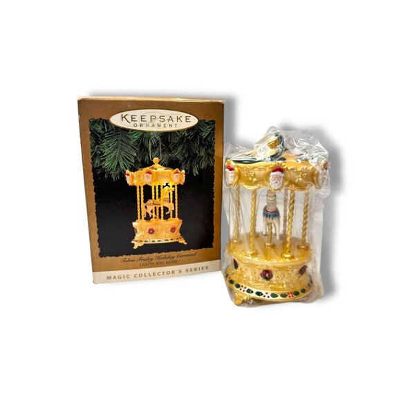 Hallmark Other - Hallmark 1994 Tobin Fraley Holiday Carousel Magic Ornament Lights & Music